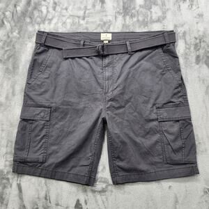 Mutual Weave Shorts Mens 48 Gray Ripstop Belted Cargo 10" Mid Rise Outdoor Casua